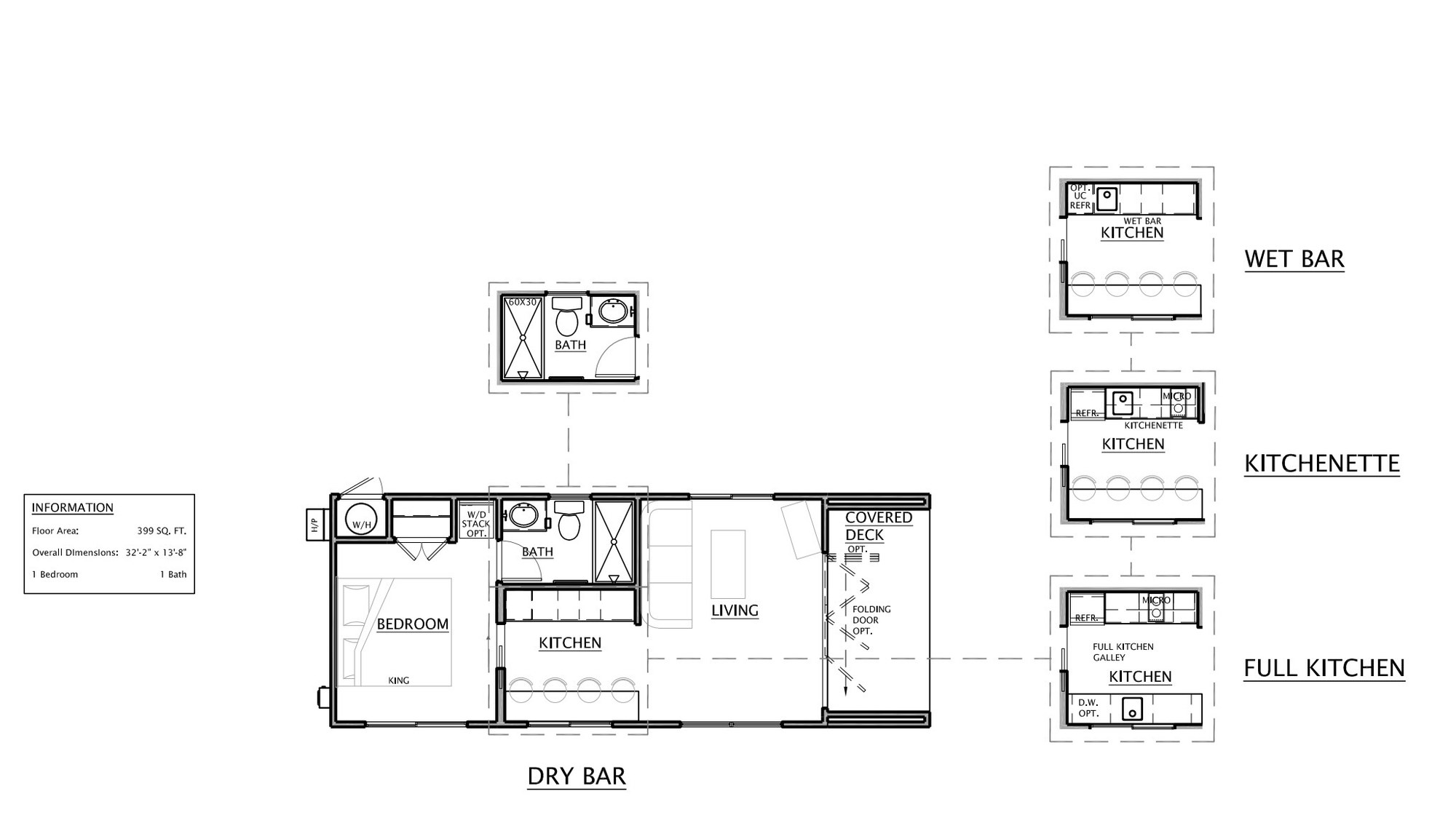 Cabana Tahoe floor plan with kitchen options