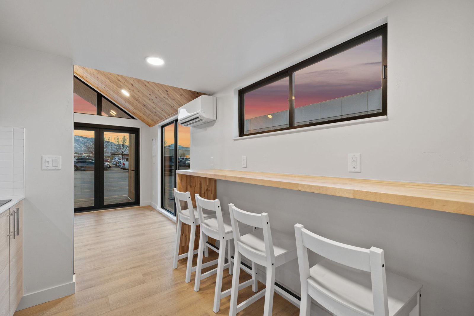 Convenient kitchen with mountain views