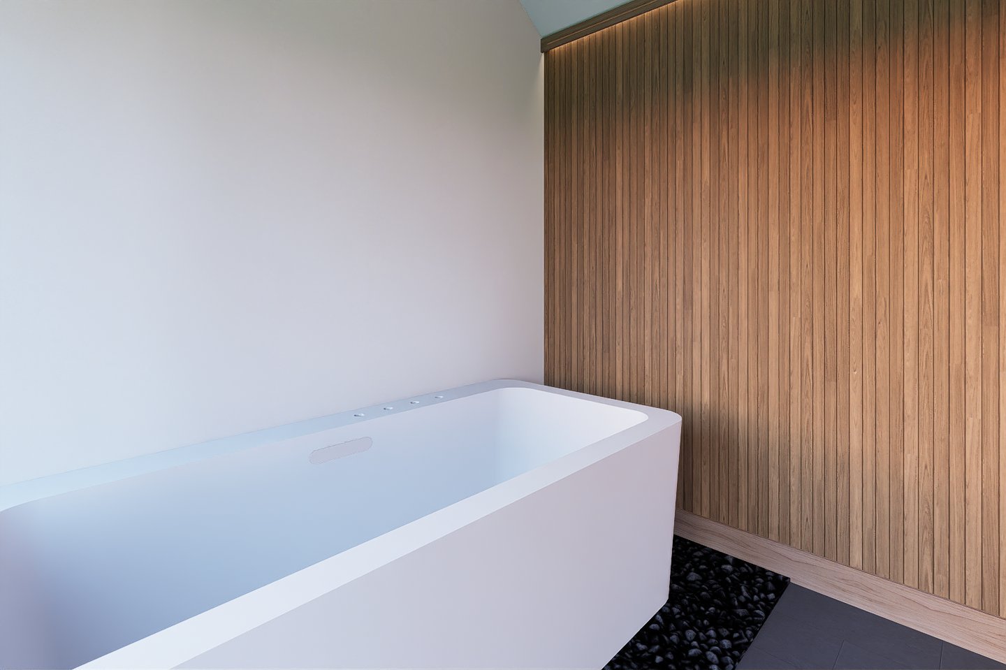 Plunge room with grass view through large windows