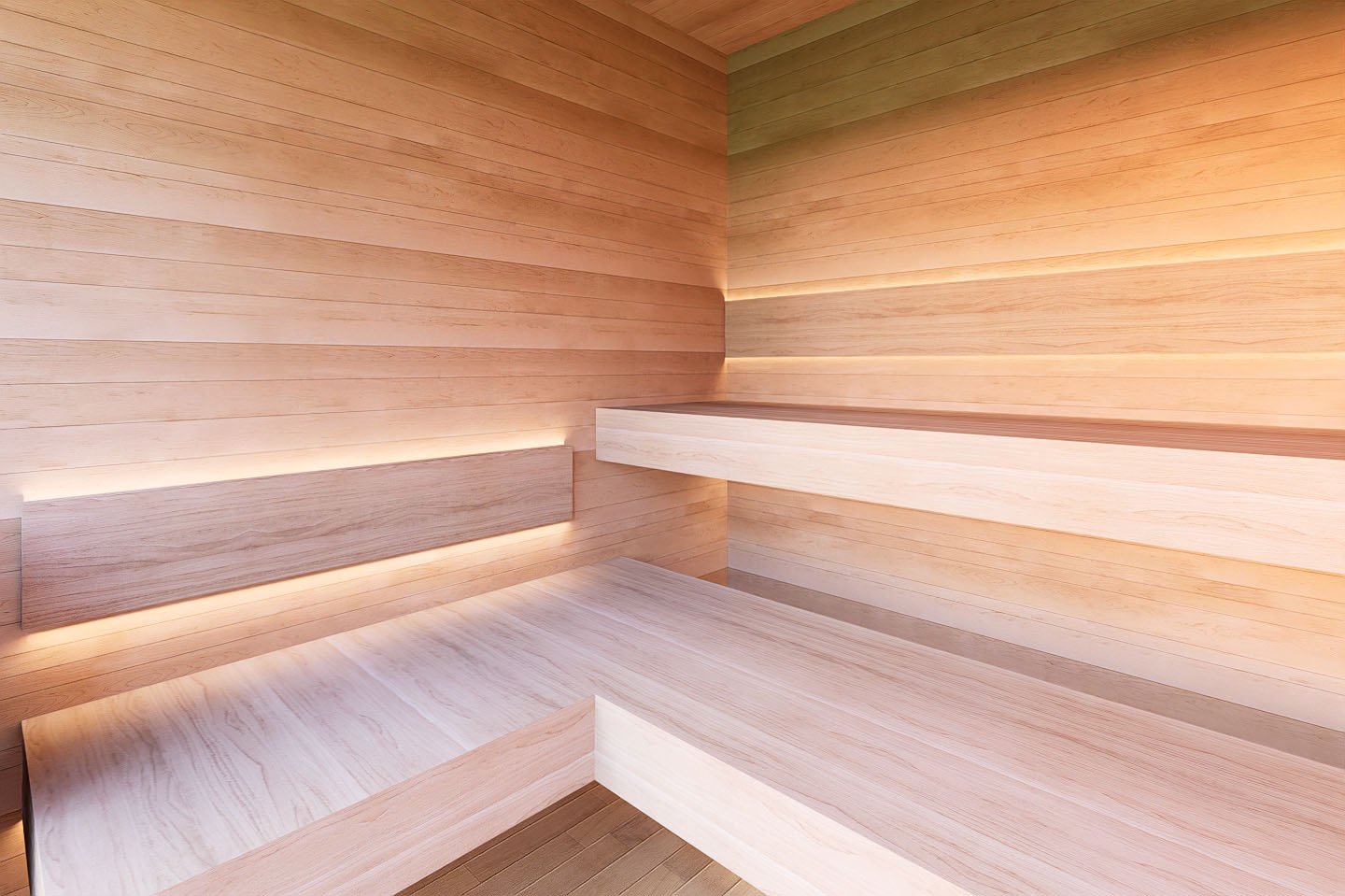 Upgraded sauna plunge interior